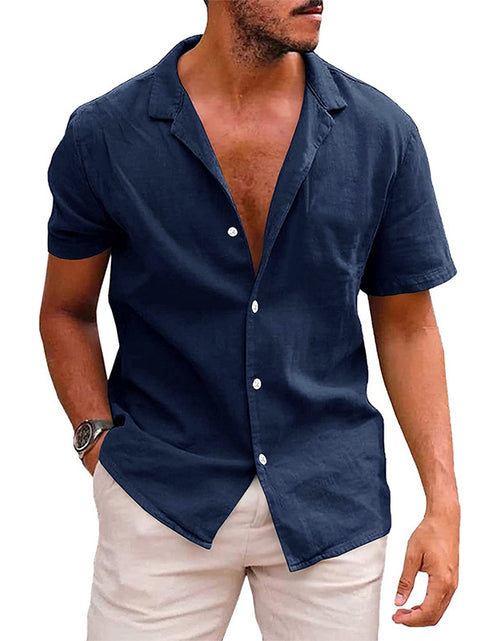 Load image into Gallery viewer, Men'S Tops Casual Button down Shirt Short Sleeve Beach Shirt Summer Mens Clothing
