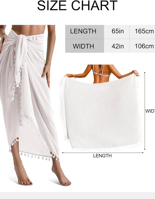 Load image into Gallery viewer, Beach Sarong Pareo Womens Semi-Sheer Swimwear Cover Ups Short Skirt with Tassels
