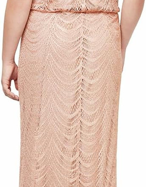 Load image into Gallery viewer, Women'S Metallic Blouson Crochet Dress, Gold plus Size, 18W
