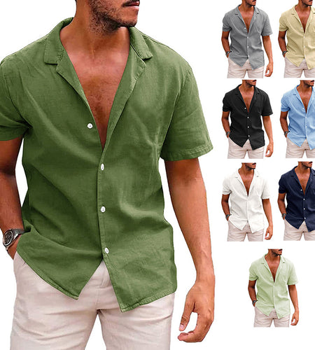 Men'S Tops Casual Button down Shirt Short Sleeve Beach Shirt Summer Mens Clothing