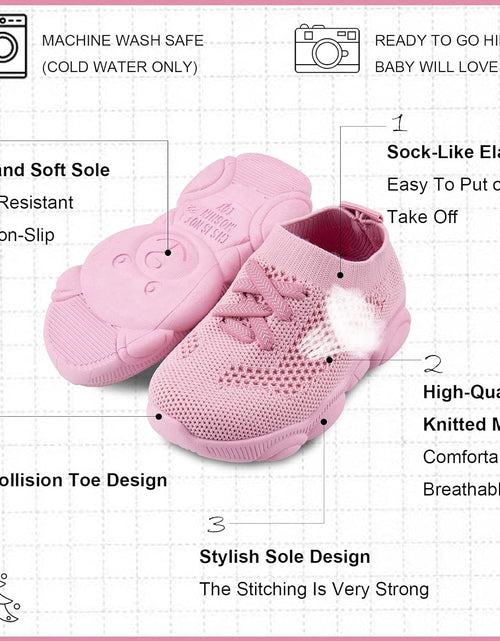 Load image into Gallery viewer, Baby First Walking Shoes 1-4 Years Kid Shoes Trainers Toddler Slip on Infant Waves Shoes Boys Girls Cotton Mesh Breathable Sneakers Outdoor
