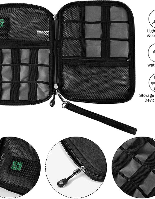 Load image into Gallery viewer, Travel Cable Organizer Bag Waterproof Portable Electronic Accessories Organizer for USB Cable Cord Phone Charger Headset Wire SD Card with 5Pcs Cable Ties(Grey)
