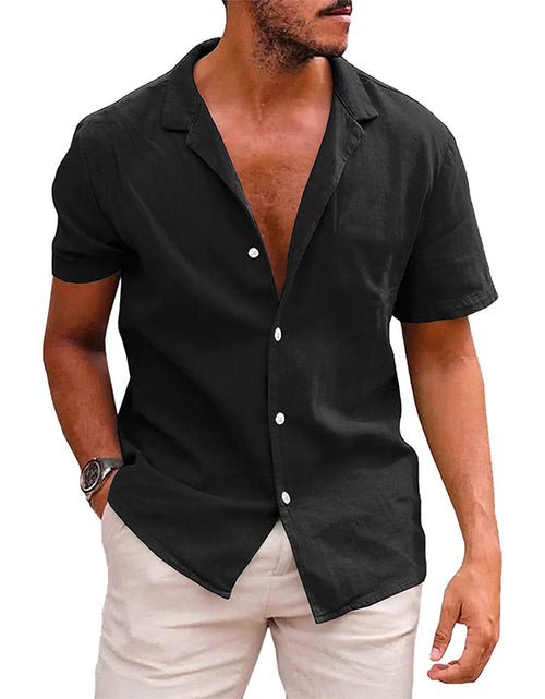 Load image into Gallery viewer, Men'S Tops Casual Button down Shirt Short Sleeve Beach Shirt Summer Mens Clothing
