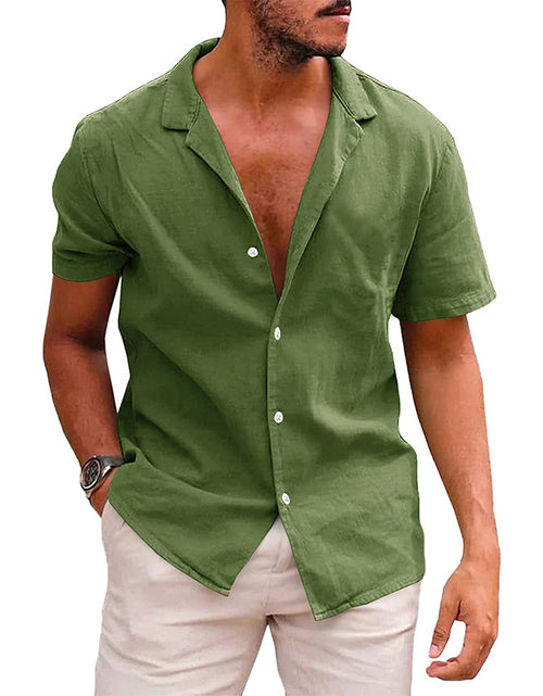 Load image into Gallery viewer, Men'S Tops Casual Button down Shirt Short Sleeve Beach Shirt Summer Mens Clothing
