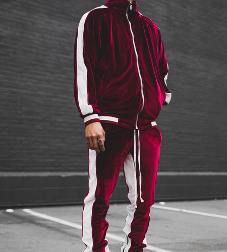 Velour Tracksuit Mens,2023 Men'S Velour Tracksuit 2 Pieces Winter Warm Full Zip up Jacket Sweatpants Fitness Sportswear Sweatsuit Jogger Sets