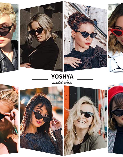 Load image into Gallery viewer, Retro Vintage Narrow Cat Eye Sunglasses for Women Clout Goggles Plastic Frame
