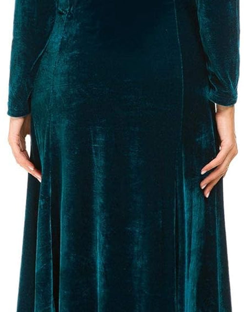 Load image into Gallery viewer, Women'S Elegant Long Sleeve Ruched Velvet Stretchy Long Dress
